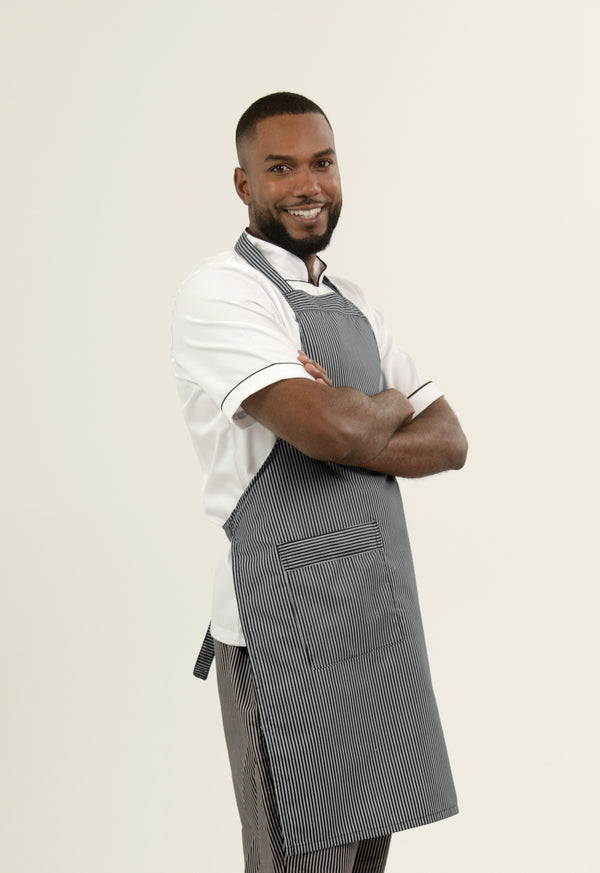 Delantal Peto Antifluido Rayas | Uniforme Cocina