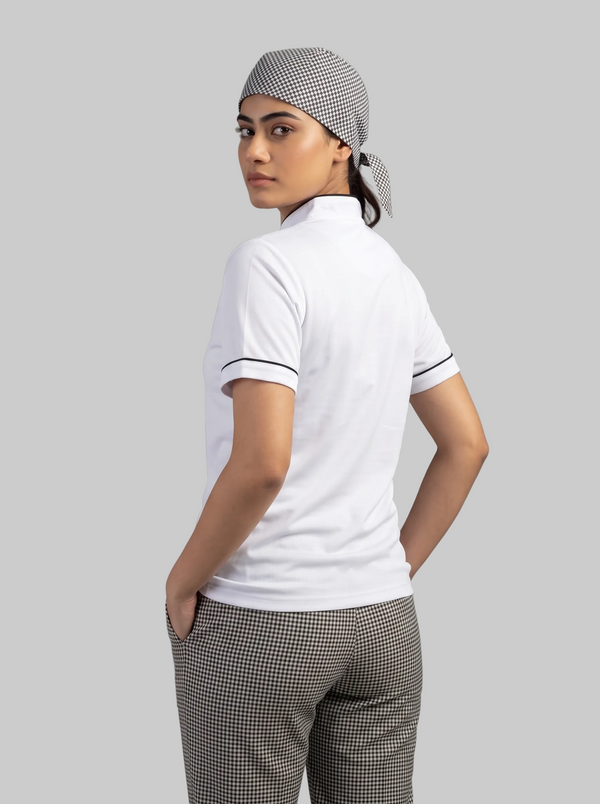 Combo Camisa Antifluido Blanca, Pantalón Antifluido Gallineto y Cofia Antifluido Gallineto Mujer | Uniforme Profesional