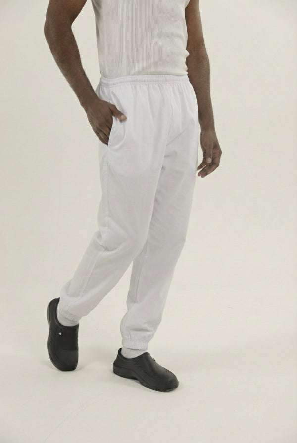 Pantalón Antifluido Jogger Blanco | Uniforme Cocina