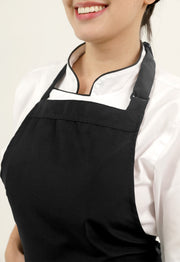Delantal Peto Antifluido Negro | Uniforme Cocina