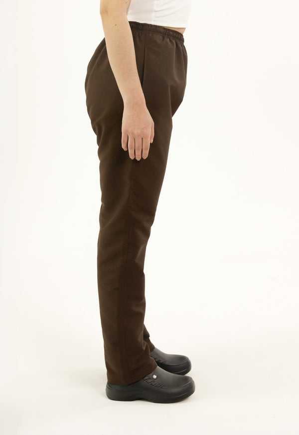 Pantalón Antifluido Bota Recta Café | Uniforme Cocina