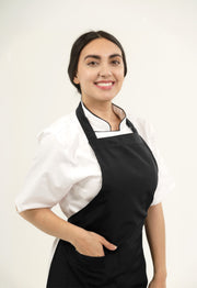Delantal Peto Antifluido Negro | Uniforme Cocina