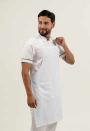 Delantal Peto Antifluido Blanco | Uniforme Cocina