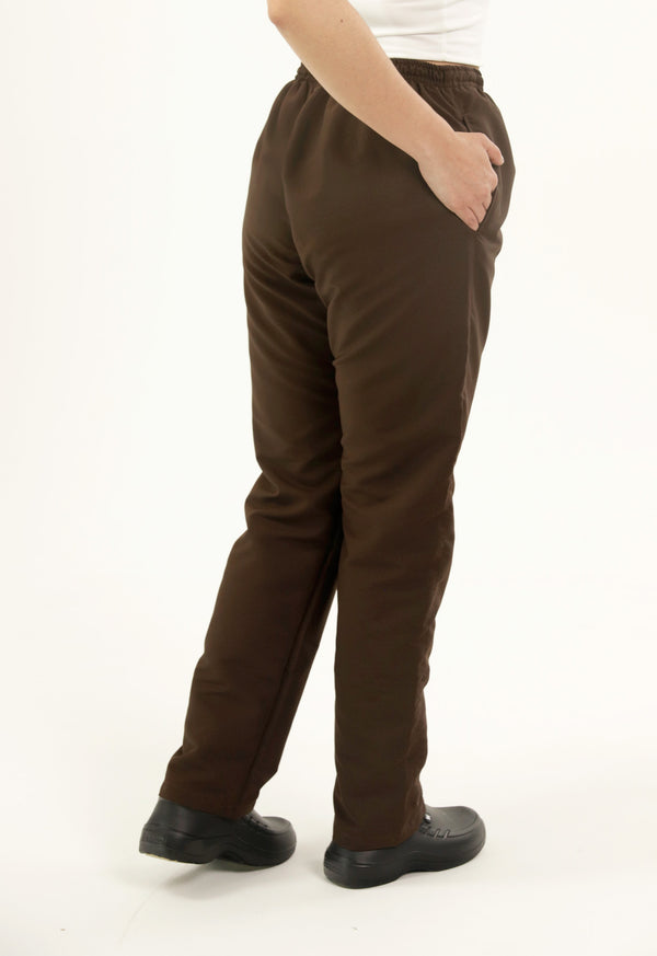 Pantalón Antifluido Bota Recta Café | Uniforme Cocina