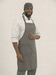 Combo Chef Chaqueta Blanca, Pantalón de Rayas, Delantal de Rayas y Cofia de Rayas Hombre | Uniforme Profesional