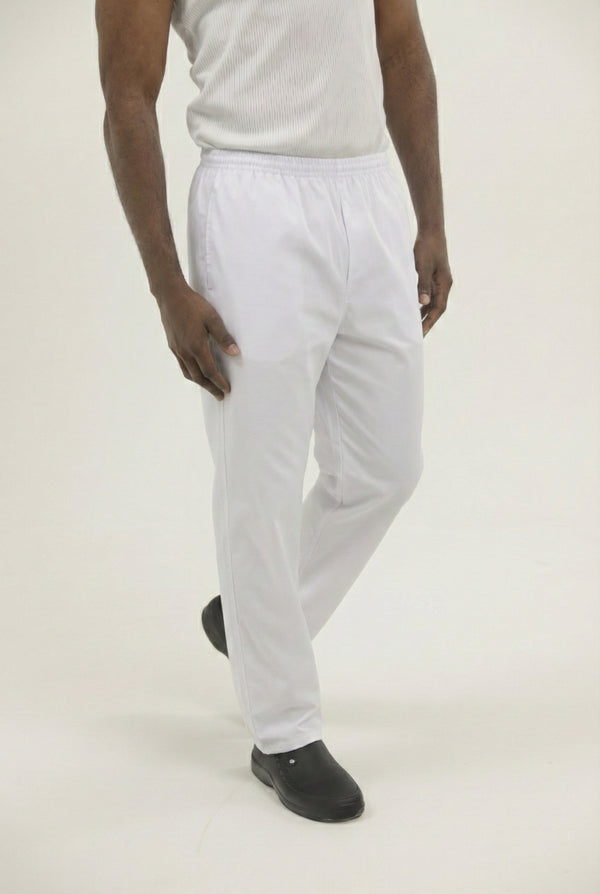 Pantalón Antifluido Bota Recta Blanco | Uniforme Cocina