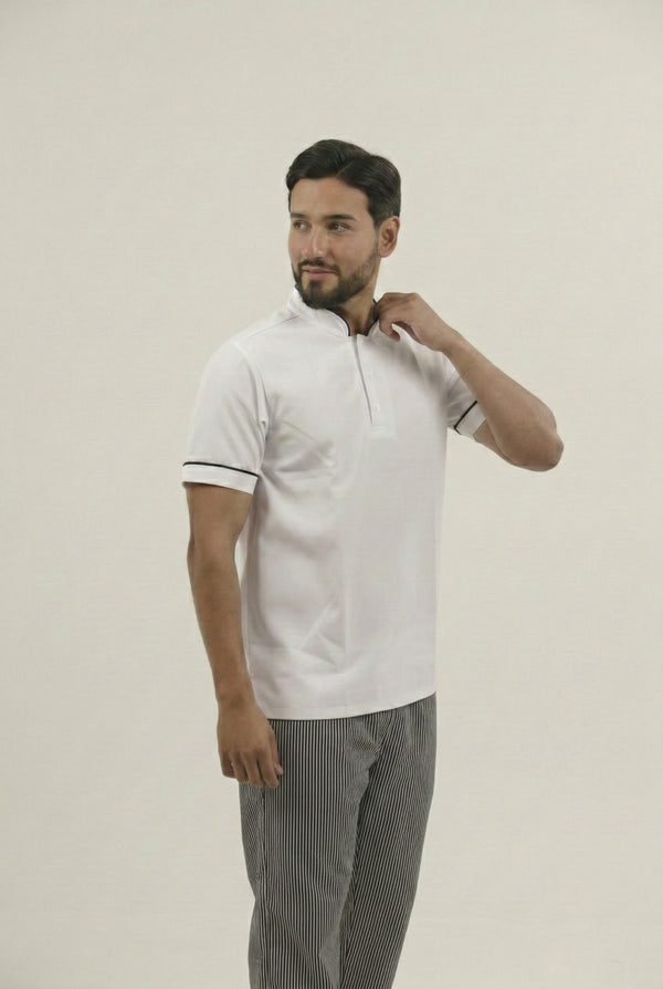 Combo Camisa Antifluido Blanca y Pantalón Antifluido Rayas Hombre | Uniforme Profesional
