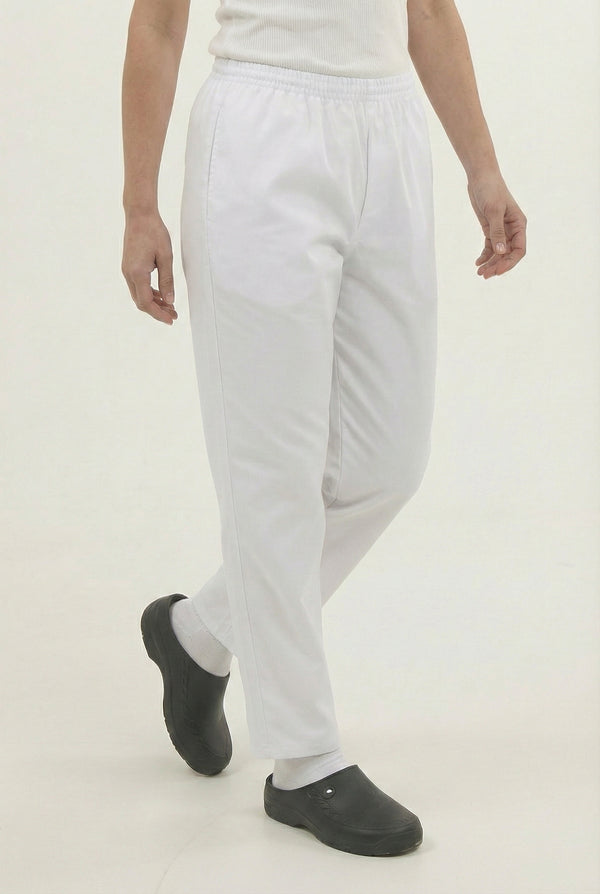 Pantalón Antifluido Bota Recta Blanco | Uniforme Cocina