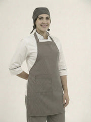 Combo Chef Chaqueta Blanca, Pantalón de Rayas, Delantal de Rayas y Cofia de Rayas Mujer | Uniforme Profesional