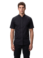 Combo Chef Camisa Gabardina Negra y Pantalón Antifluido Negro Hombre | Uniforme Profesional
