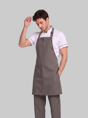 Combo Camisa Antifluido Blanca, Pantalón Antifluido Rayas y Delantal Antifluido Rayas Hombre | Uniforme Profesional