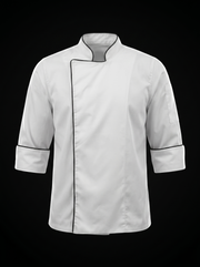 Chaqueta de Chef Manga 3/4 en Gabardina Blanco | Cocina Profesional Hombre