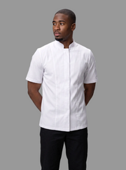 Combo Chef Camisa Gabardina Blanca y Pantalón Antifluido Negro Hombre | Uniforme Profesional