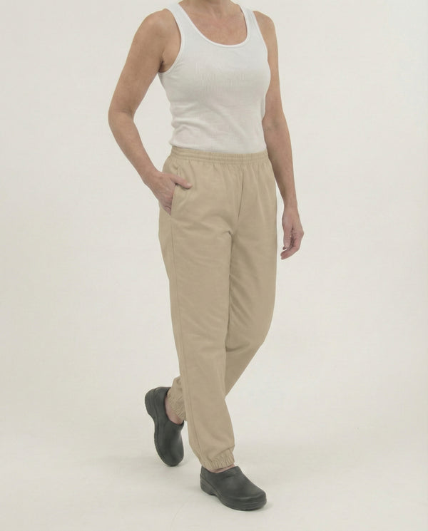 Pantalón Antifluido Jogger Beige | Uniforme Cocina