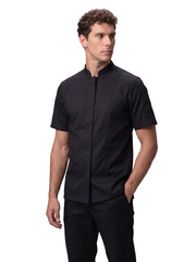 Combo Chef Camisa Gabardina Negra y Pantalón Antifluido Negro Hombre | Uniforme Profesional