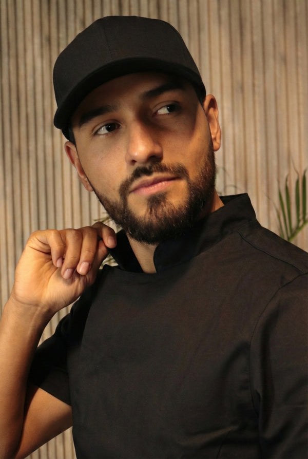 Cachucha Dril Flex Negro | Uniforme Cocina