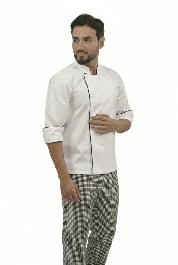 Combo Chef Chaqueta Blanca y Pantalón Gallineto Hombre | Uniforme Profesional
