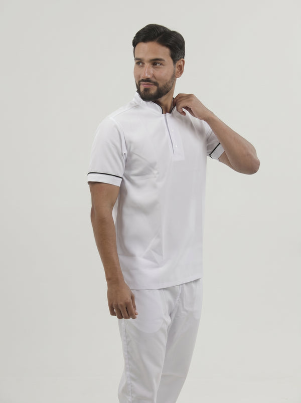 Combo Camisa Antifluido Blanca y Pantalón Antifluido Blanco Hombre | Uniforme Profesional