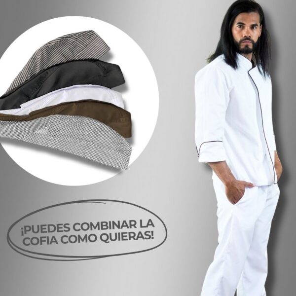 Combo Chef Hombre Chaqueta Chef+Pantalón+Cofia