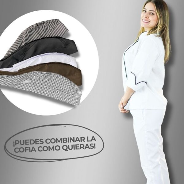 Combo Chef Dama Chaqueta Chef+Pantalón+Cofia