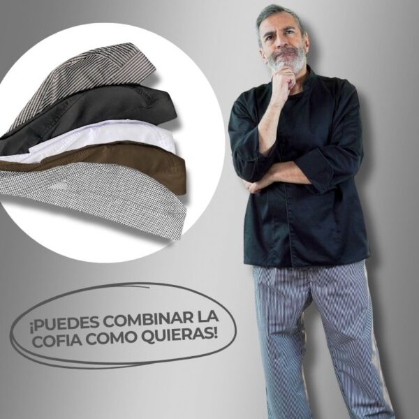Combo Chef Hombre Chaqueta Chef+Pantalón+Cofia